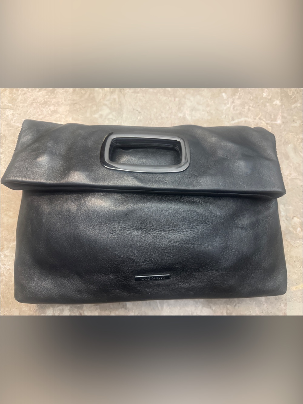 Vince Camuto Women's Leather Fold-Over Clutch with Handle